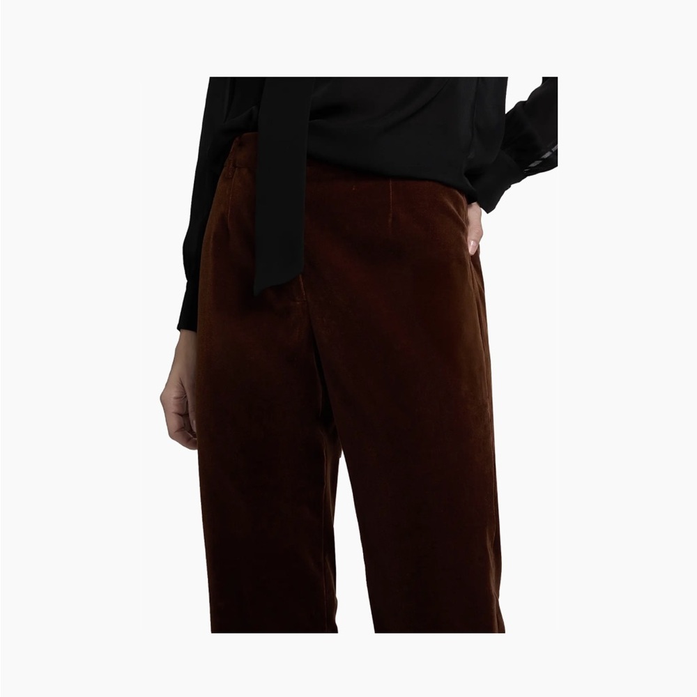Women's Dark Brown Velvet Trousers
